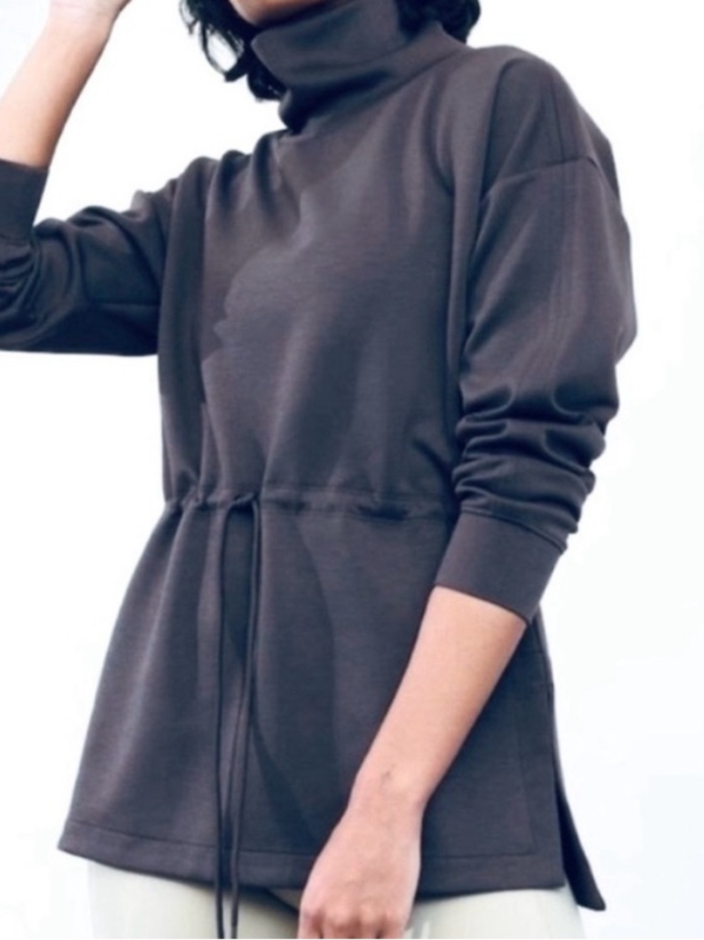 Athleta Cinch Sweatshirt Turtleneck Pullover